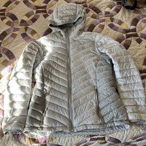 Women's Mountain Hard Wear puffer jacket with hood - Gray